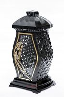 NOWOCZESNY ZNICZ LAMPION GLAMOUR WAZA RATAN PIĘKNY 34cm KALIA ZŁOTO