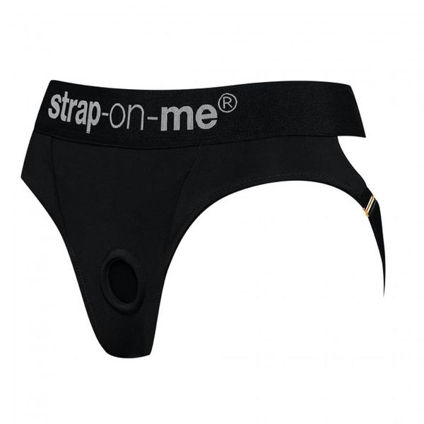 Czarne Sexowne Majtki Push Up Strap-On Uprząż S zdjęcie 3