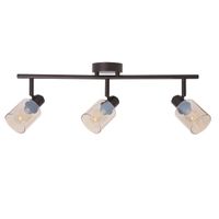 Agra lampa sufitowa brunatny 3x40W E14 klosz bursztynowy