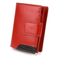 BELTIMORE portfel damski skórzany klasyczny elegancki P200 czerwony