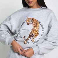 Chiara Wear - Bluza oversize nadruk CIRCLE - szara S/M