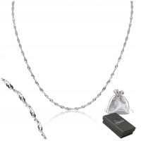 Łańcuszek srebro pr. 925 Naszyjnik Damski Srebrny SINGAPUR 55 cm x 2 mm