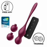 satisfyer love birds vary kulki treningowe wibrujące wine red z