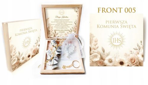Pamiątka Komunii Świętej PREZENT Na Komunię Różaniec Brelok Pudełko na Arena.pl