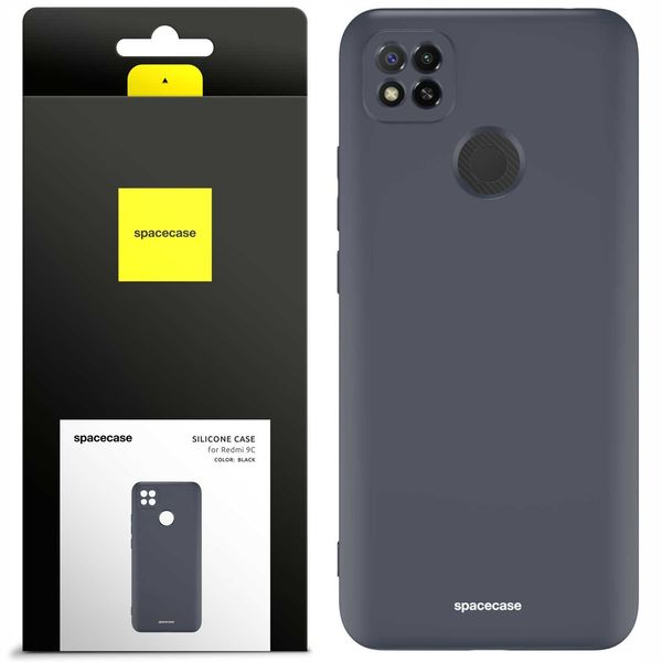 Spacecase Silicone Case Redmi 9C Black zdjęcie 1