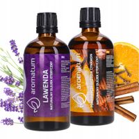2 x Naturalny olejek eteryczny 2x 100 ml - Lawenda i Pomarańcza Goździk Cyn