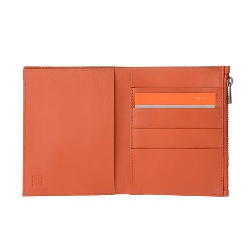 SUPER cienki skórzany portfel męski DuDu® Zip-It, 597-665 pomarańczowy na Arena.pl