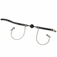 ball gag with nipple clamps party hard hentai