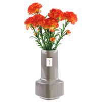 Wazon ceramiczny dekoracyjny H20cm Szary Połysk nowoczesny flakon na kwiaty