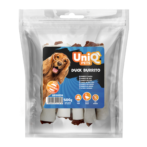 UNIQ PETS Przysmak dla psa z kaczki 500g Przekąska dla psa burrito z kaczką na Arena.pl