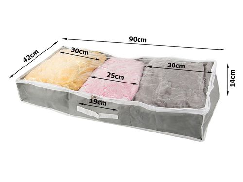 ZAMYKANY POJEMNIK PUDEŁKO ORGANIZER SUWAK POD ŁÓŻKO UBRANIA BUTY POŚCIEL na Arena.pl