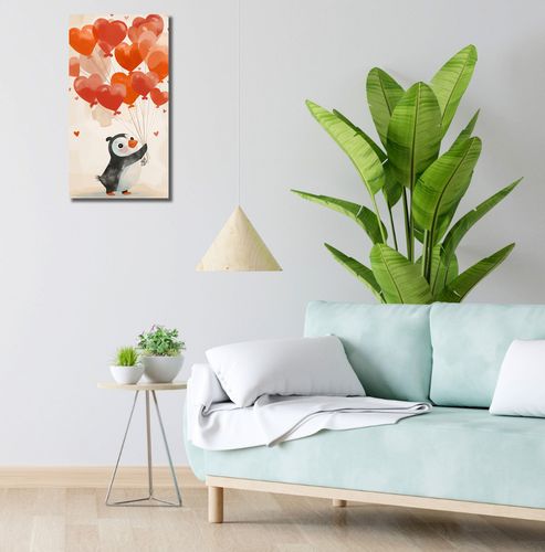 Obraz 30x60cm Pingwinek z Balonami na Arena.pl