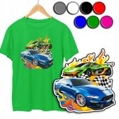 KOSZULKA DZIECIĘCA T-SHIRT Z NADRUKIEM - HOT WHEELS AUTKA - XS 110-116