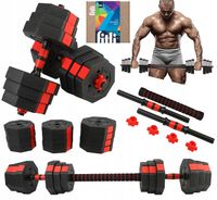 Hantle regulowane bitumiczne 20kg ZESTAW HANTLI 2x10kg obciążenie sztanga