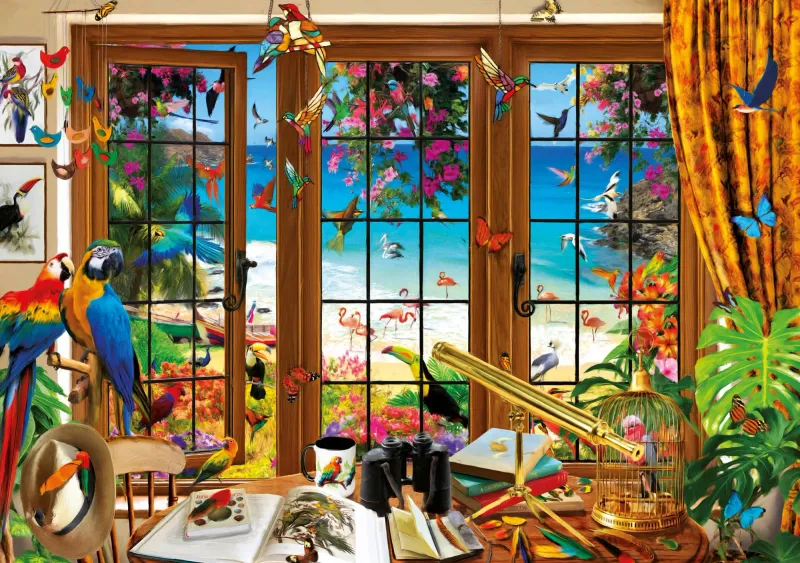 Puzzle 1500 elementów. Okno obserwatora ptaków zdjęcie 2