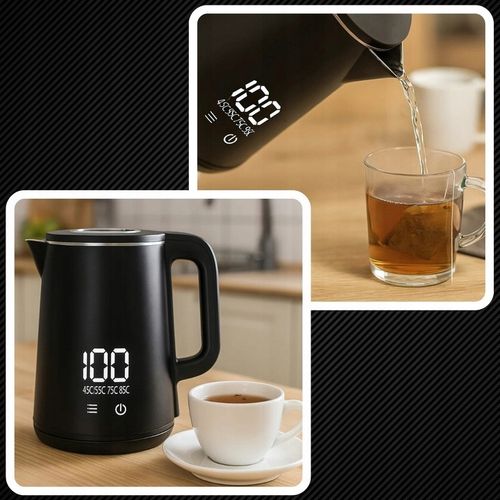 CZAJNIK ELEKTRYCZNY BEZPRZEWODOWY 1,7L 1500W CZARNY REGULACJA TEMPERATURY na Arena.pl