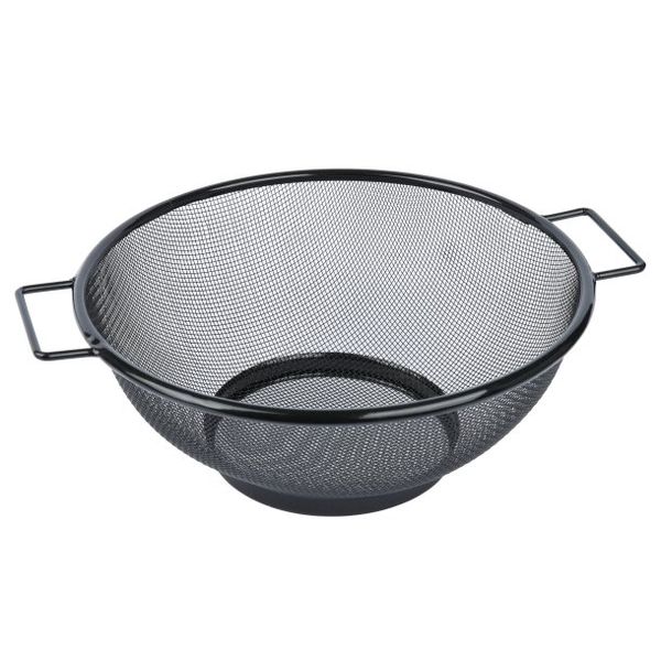Cedzak z rączkami durszlak Blackline 24,5 x 9,6 cm stal nierdzewna czarny zdjęcie 2