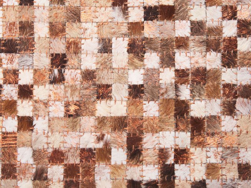 Dywan patchwork skórzany brązowy 160 x 230 cm TORUL zdjęcie 5