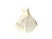 DELIKATNY POZŁACANY SRBRNY WISIOREK OGON SYRENY BIAŁE CYRKONIE SREBRO 925