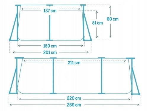 Basen 220 x 150 x 60 Rectangular z konstrukcją #28270 na Arena.pl