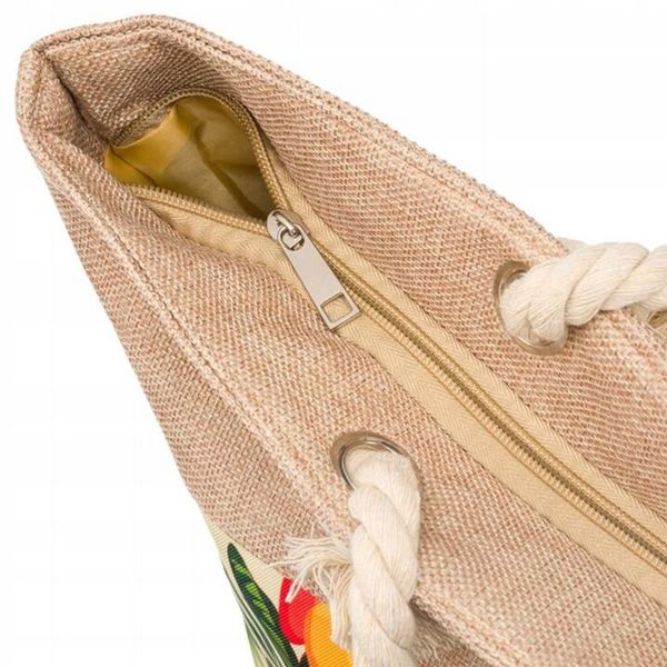 Torba Plażowa Duża Zapinana Na Zamek Torebka Shopper z Podszewką Piknik XXL zdjęcie 5