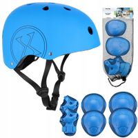 Kask Rowerowy Dziecięcy Z Regulacją + Ochraniacze Komplet Na Deskorolkę XS