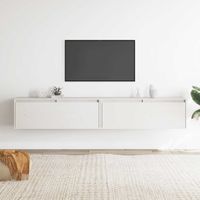 Szafki ścienne, 2 szt., białe, 100x30x35 cm, drewno sosnowe