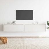 Szafki ścienne, 2 szt., białe, 100x30x35 cm, drewno sosnowe