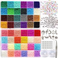 ZESTAW KORALIKÓW DO ROBIENIA BRANSOLETEK DUŻY XXL 35000el + AKCESORIA