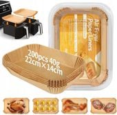 PAPIER DO PIECZENIA FRYTKOWNICA BEZTŁUSZCZOWA AIR FRYER FORMY 200 ARKUSZY