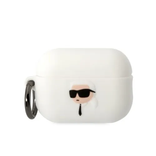 Etui Karl Lagerfeld Silicone Karl Head 3D na AirPods Pro 2 - białe na Arena.pl