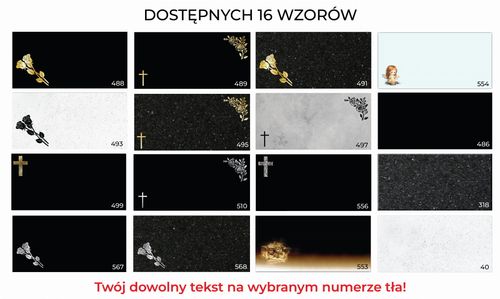 SZKLANA PODSTAWKA POD ZNICZE 60x30cm TWÓJ DOWOLNY NAPIS 16 wzorów na Arena.pl