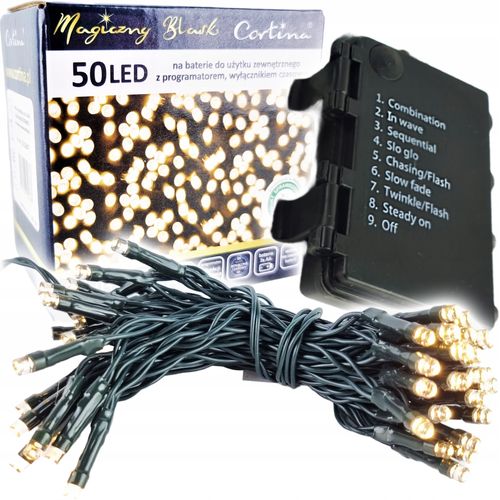 LAMPKI CHOINKOWE NA BATERIE 50 LED FUNKCJE TIMER na Arena.pl