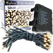 LAMPKI CHOINKOWE NA BATERIE 50 LED FUNKCJE TIMER