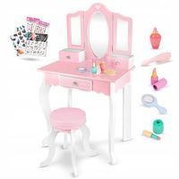 KINDERPLAY DUŻA DREWNIANA TOALETKA DLA DZIEWCZYNKI DZIECI 105,5CM + TATUAŻE