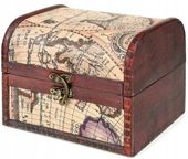 KUFER KUFEREK DREWNIANY PIRACKI SKRZYNIA NA SKARB SZKATUŁKA DREWNIANA