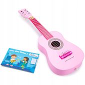 NEW CLASSIC TOYS GITARA DREWNIANA RÓŻOWA