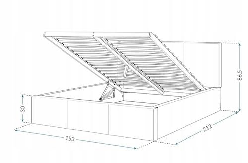 Łóżko 140x200 tapicerowane stelaż podnoszony AMBER na Arena.pl