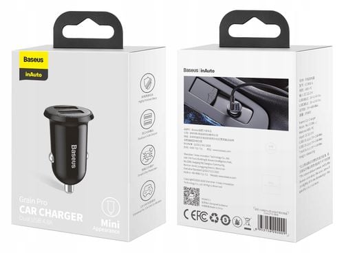 2 x Baseus szybka ładowarka samochodowa 2xUSB 4,8A na Arena.pl