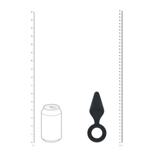 Silicone Anal Plug With Loop - L - Black na Arena.pl