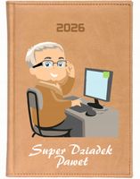 KALENDARZ A5 2026 DZIENNY terminarz NADRUK uv super dziadek + imię