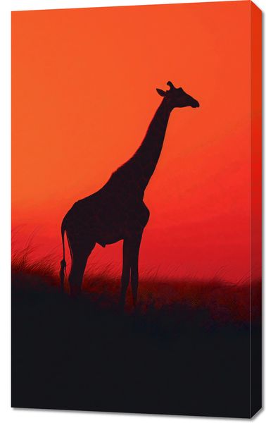 Obraz 60x100cm Żyrafa w Czerni zdjęcie 1
