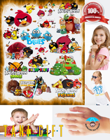 Duży Zestaw Mega Tatuaży zmywalnych - Angry Birds