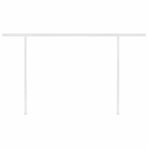 Automatycznie zwijana markiza ze słupkami, 4x3 m, żółto-biała na Arena.pl