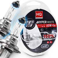 ŻARÓWKI H7 HQ Automotive +150% HYPER WHITE 55W 12V BARDZO MOCNE