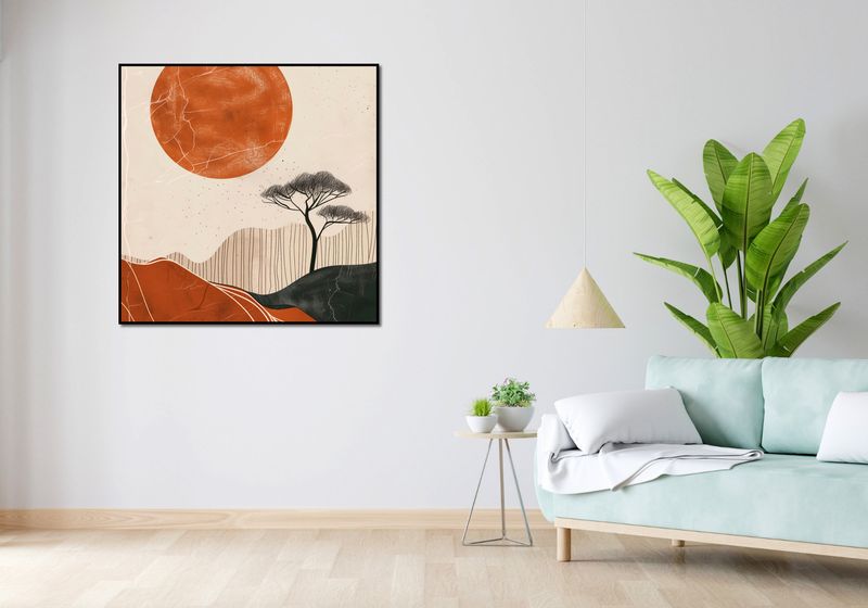 Plakat 100x100cm Afrykański Zachód Słońca zdjęcie 4