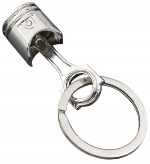 Breloczek Srebrny Tłok Silnikowy Piston Amulet Engine Piston Pipe do Auta zdjęcie 1