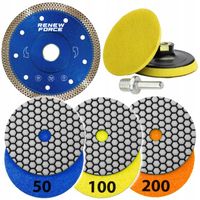 ZESTAW TARCZ DIAMENTOWYCH DO CIĘCIA I SZLIFOWANIA GRESU SPIEKU PŁYTEK