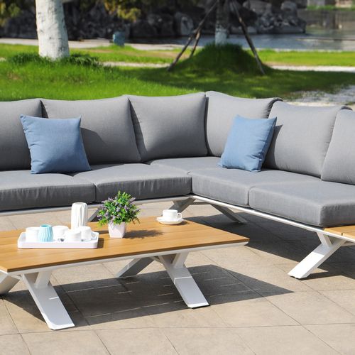 zestaw mebli ogrodowych narożnik sofa stolik komplet na ogród taras leżanka na Arena.pl