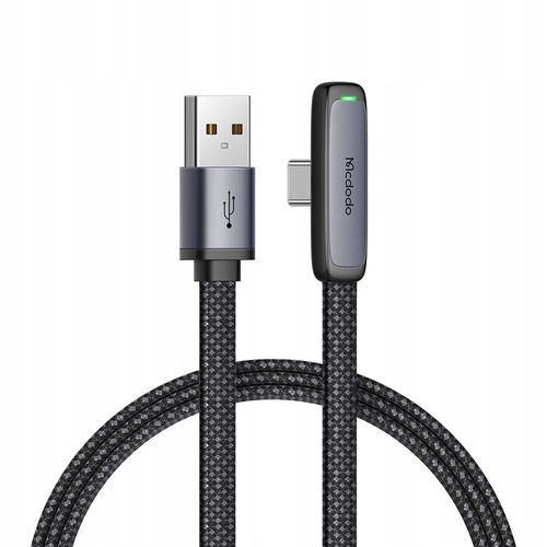 MCDODO KABEL USB-C KĄTOWY SZYBKIE ŁADOWANIE USB TYP C 6A 100W CZARNY 1M na Arena.pl
